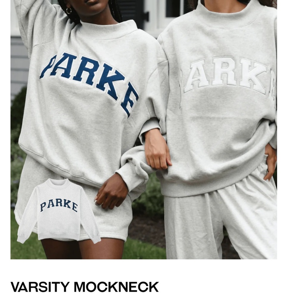 Parke varsity mockneck- Classic grey and navy
